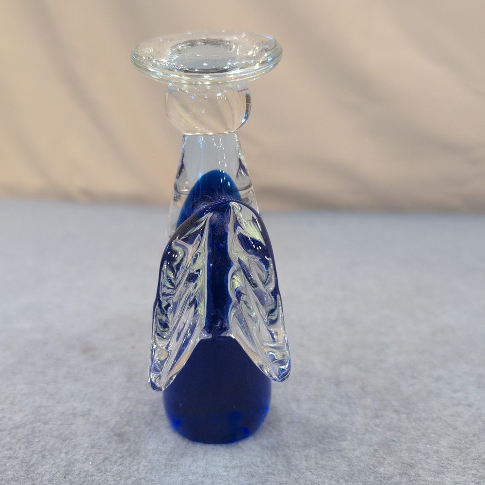 Vintage‎ Murano Cobalt Blue Glass Angel Candle Holder MCM Style - Picture 3 of 4